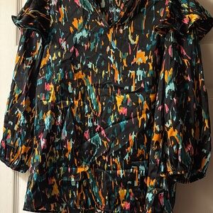Colorful Abstract silky blouse